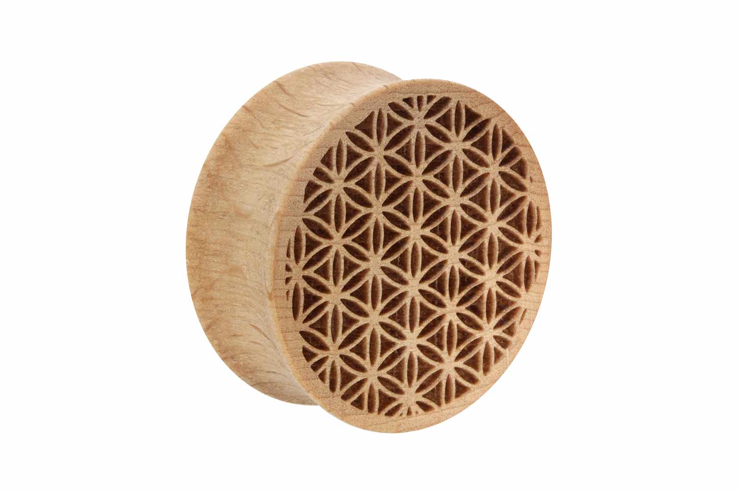 Holz Double Flared Plug BLUME DES LEBENS ++SALE++ von Piercingline